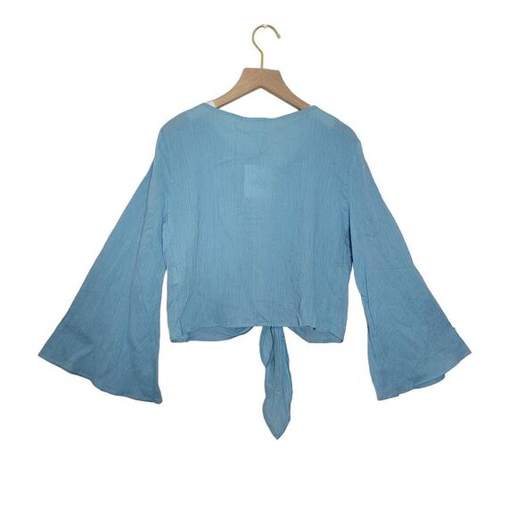 Jack BB Dakota Top Size Small Lake Blue Malia Front Tie Crop NWT - Picture 4 of 6